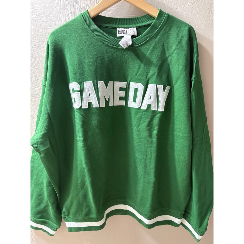 Beach Riot Game Day Sweatshirt Green XL NWT Gameday Crewneck Pullover BR55369FX